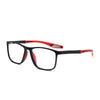 Black and red TR90 sports reading glasses with blue light protection