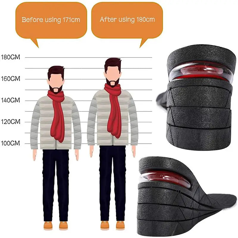 Adjustable Height Increase Insoles with Shock Absorption