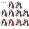 Ten adjustable ESD wrist straps in black and red for electronics safety