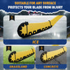 Manchon de protection jaune et noir pour lame de hockey sur glace, protégé sur la glace, l'herbe et le béton.