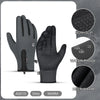 Gants de vélo et de conduite gris imperméables, antidérapants et chauds