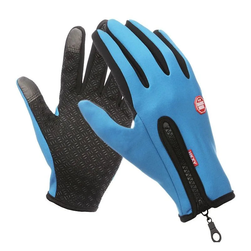 Touchscreen Warm Winter Gloves with Zipper Closure