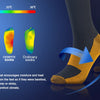 Un pied portant des chaussettes de compression orange, démontrant une nouvelle technologie pour la dispersion de l'humidité e