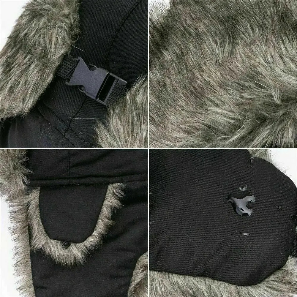 Men's Winter Trapper Hat with Faux Fur Ear Flaps