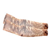 Pair of beige cooling arm sleeves with a subtle patterned design for UV protection