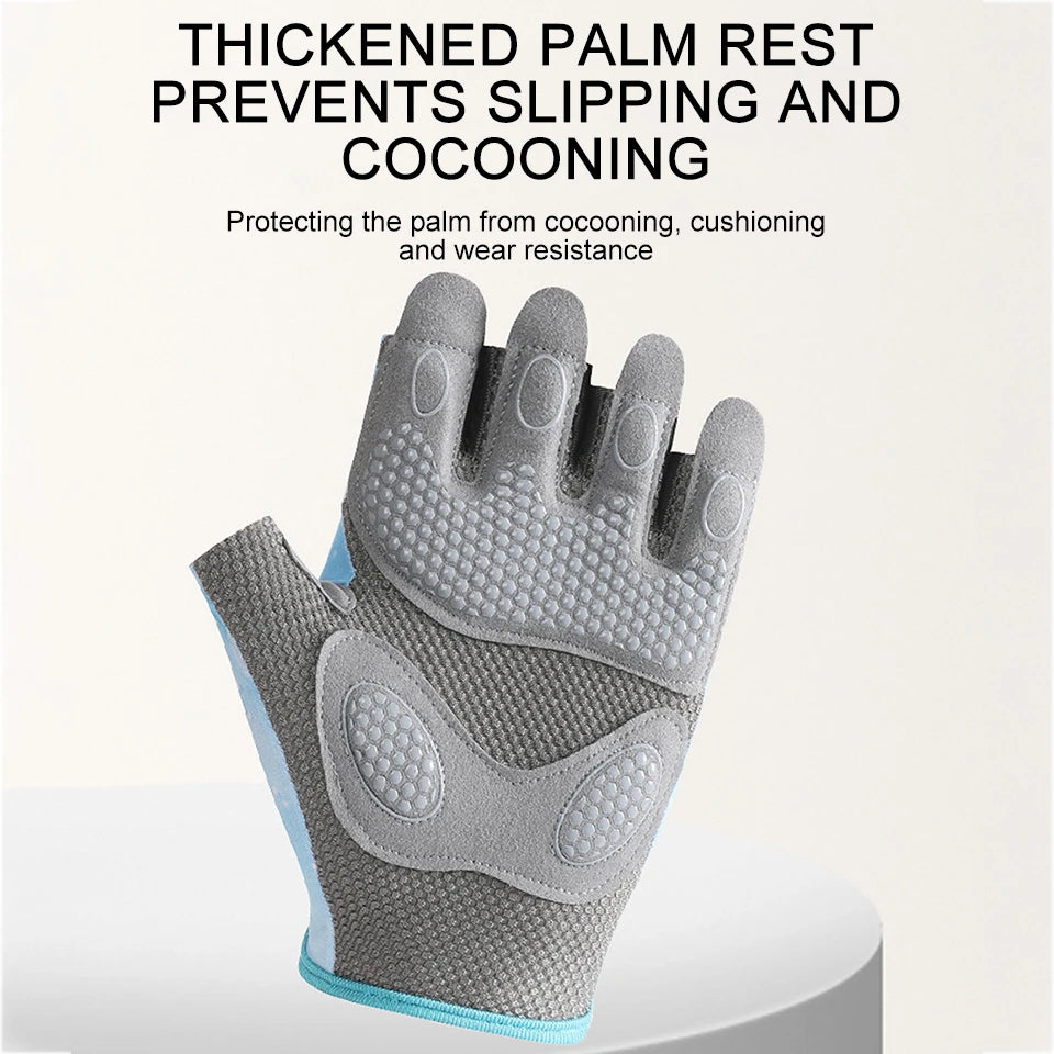 A gray thickened palm rest glove for protecting the palm from coooning and wear resistance.
