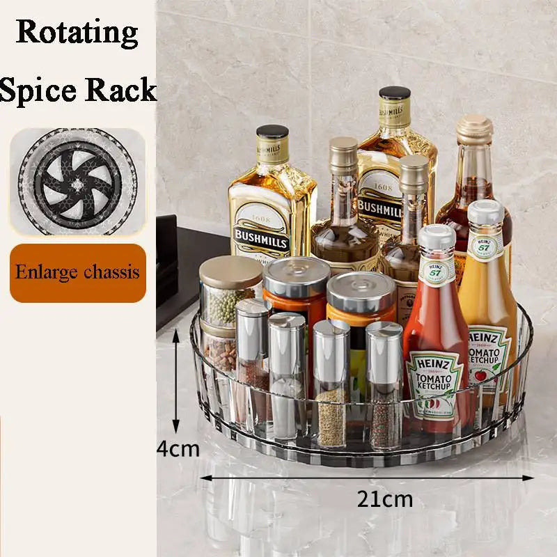 360° Rotating Acrylic Turntable Organizer for Spices, Condiments & More
