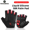 Black Liquid Silicone SBR palm pad cycling glove for double shock absorption