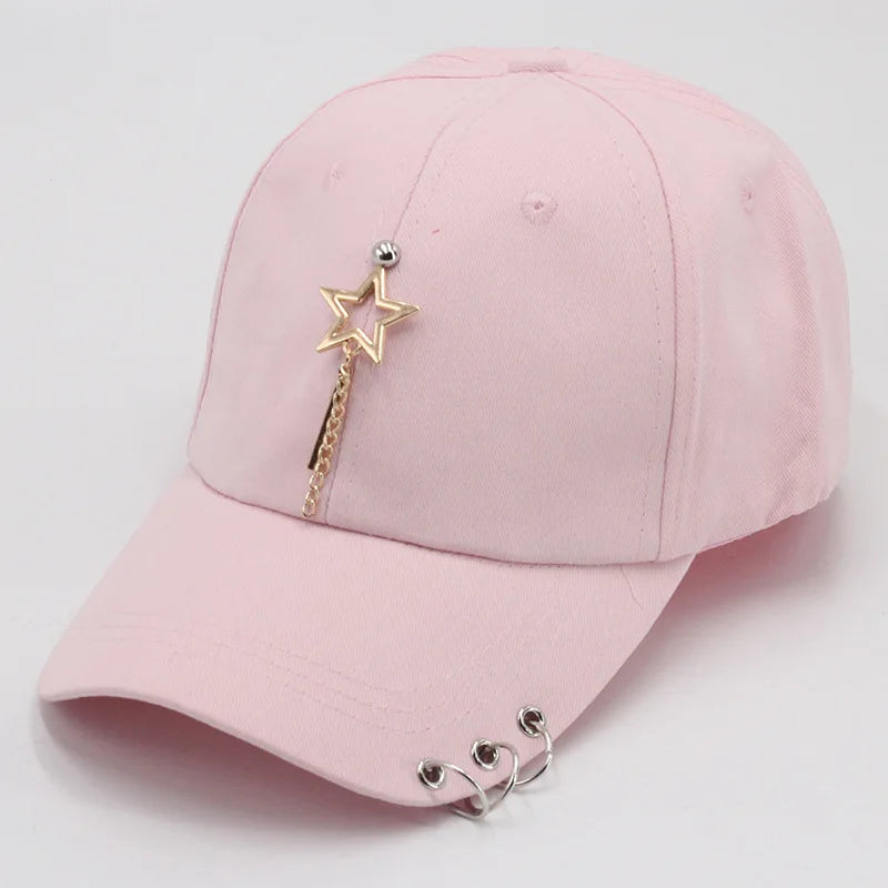 Classic Cotton Cap with Metal Ring Detail