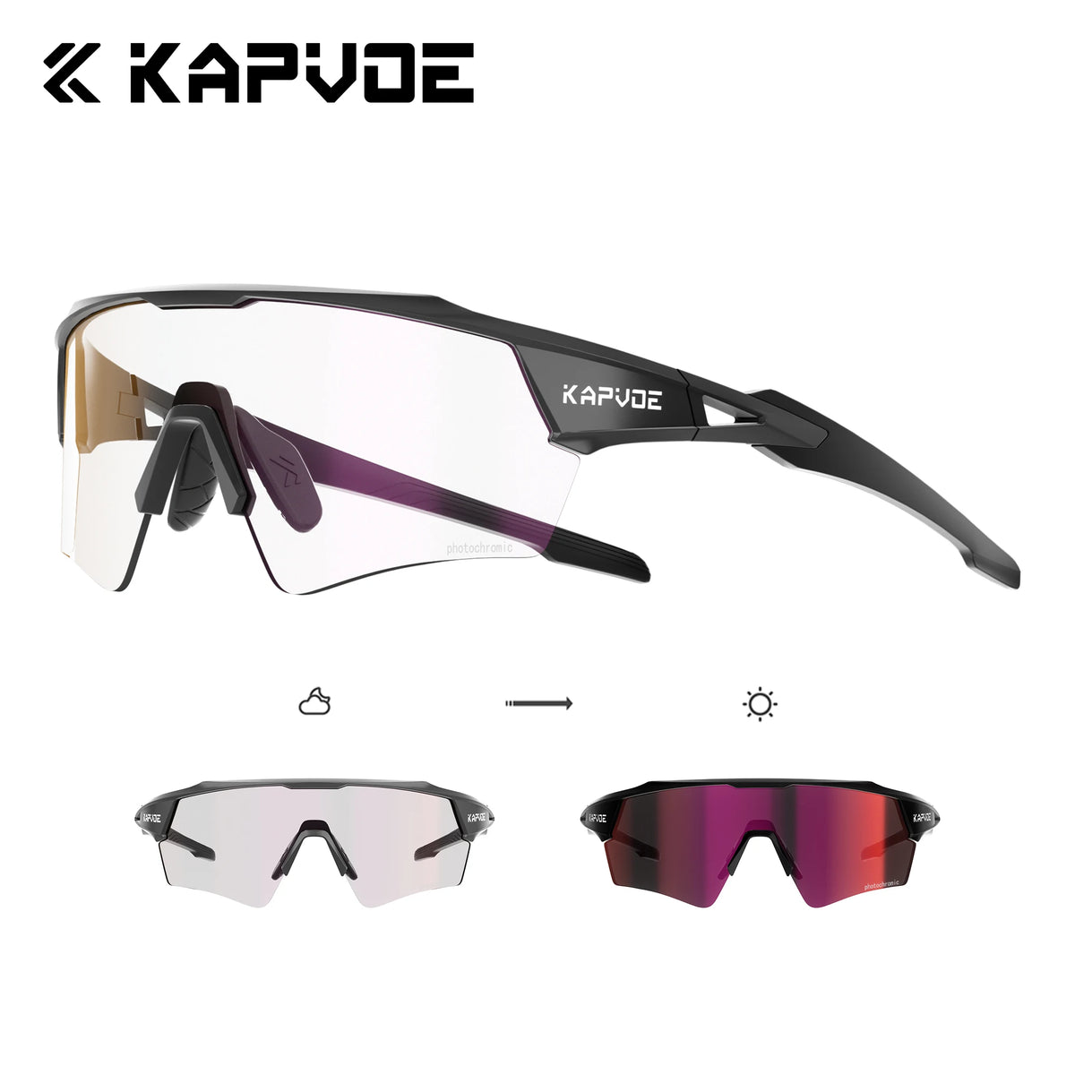 Photochromic Cycling Sunglasses with UV400 Protection