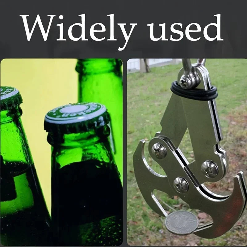 Stainless steel folding grappling hook used for outdoor climbing