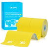 A roll of yellow OKtape kinesiology tape and a box of OKTAPE product.