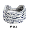 White and navy patterned boho cotton turban headbands for workout and yoga