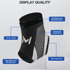 Black and gray compression ankle support foot sleeve displayed on a white surface.