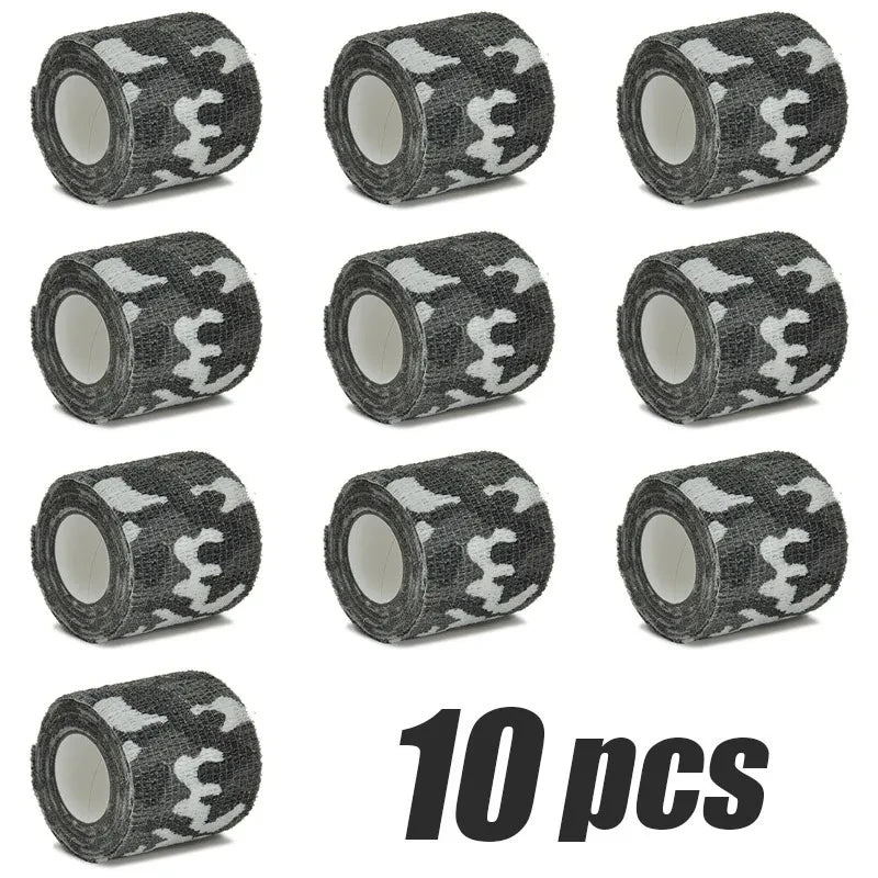 Diez rollos de vendas elásticas de camuflaje para deportes y caza