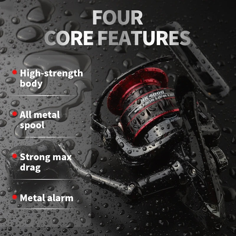 High-Speed Spinning Fishing Reel with Interchangeable Handle
