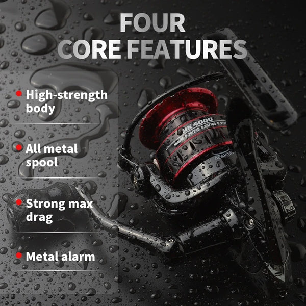 High-Speed Spinning Fishing Reel with Interchangeable Handle