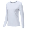 Top de yoga y running blanco, ligero y transpirable, de manga larga.