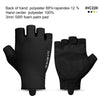 Black half-finger cycling and MTB gloves with SBR foam palm pads