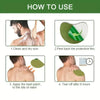 Instructions showing how to use acupressure heat patches for neck and shoulder relief, including cleaning, peeling the film, 