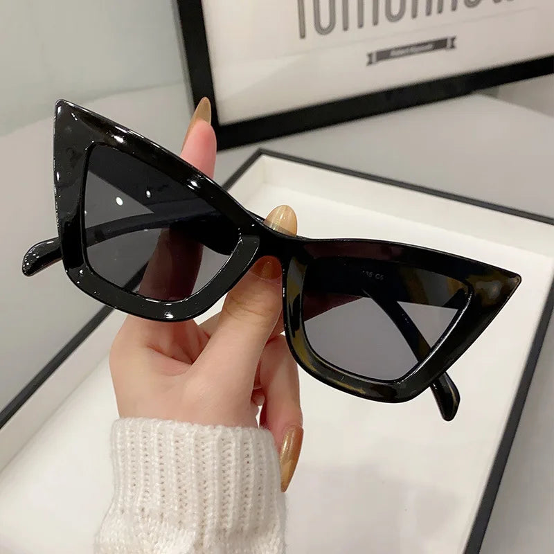 Vintage Cat-Eye Square Sunglasses