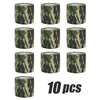 Diez rollos de vendas elásticas de camuflaje para deportes y caza