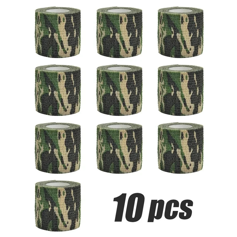 Diez rollos de vendas elásticas de camuflaje para deportes y caza