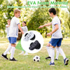 EVA foam material shin guards for soccer training shown on a grassy field