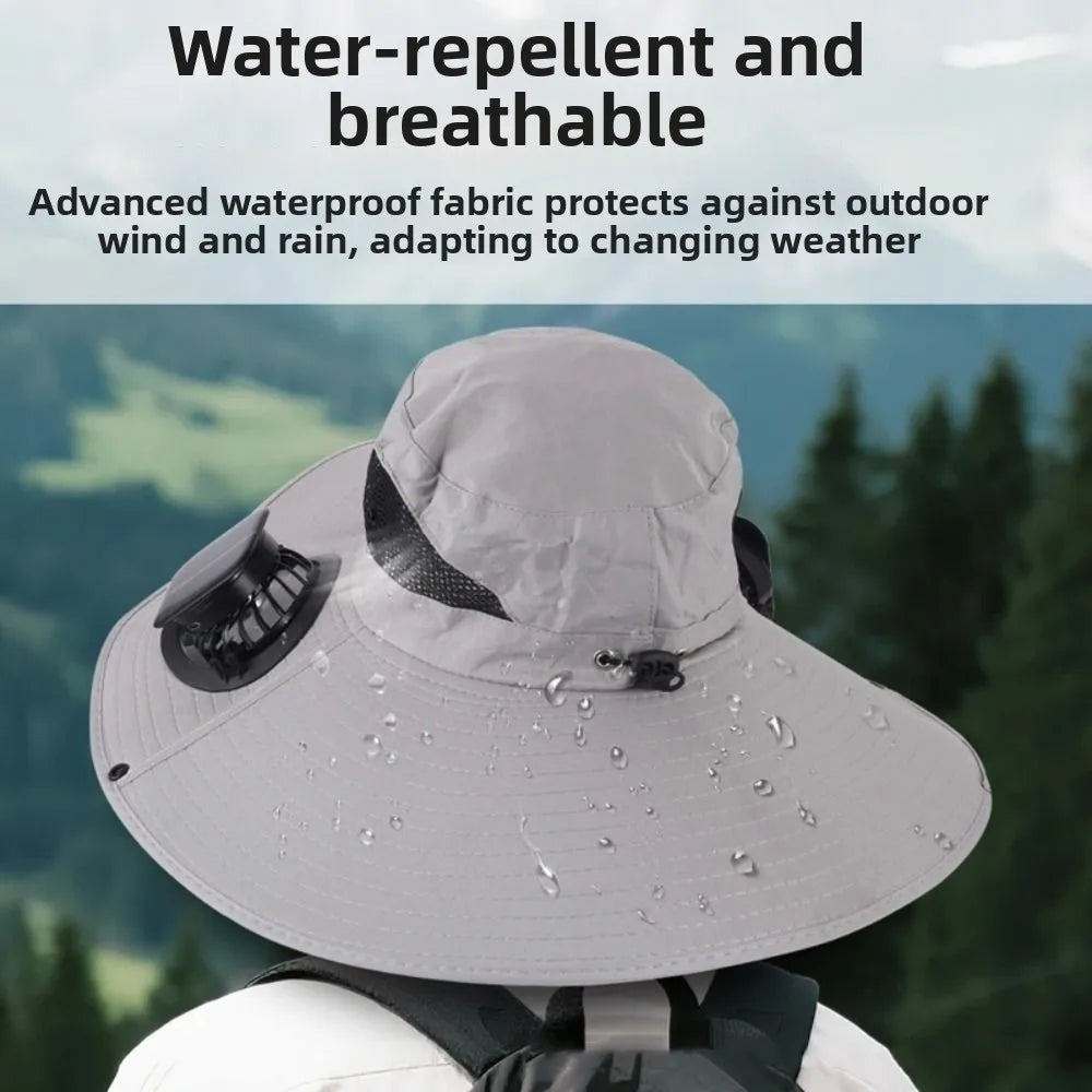 Solar-Powered Cooling Fan Hat with UV Protection