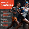 Two people exercising while wearing blue kinesiology tape on their arms and legs.
