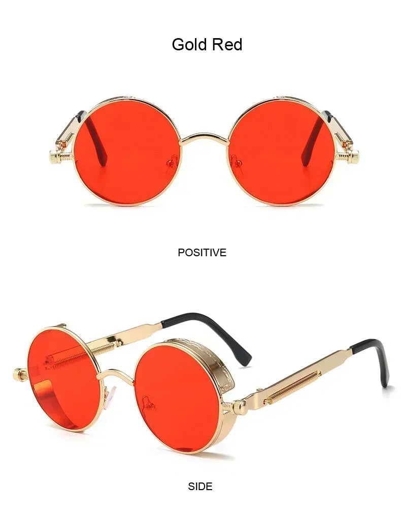 Retro Round Metal Sunglasses with UV400 Protection