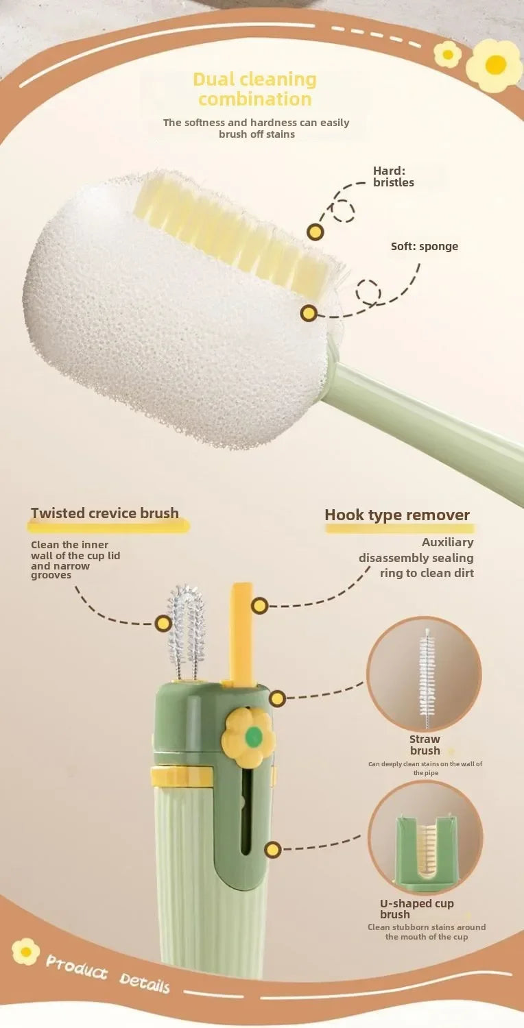 5-in-1 Multifunctional Cup Cleaning Brush Set