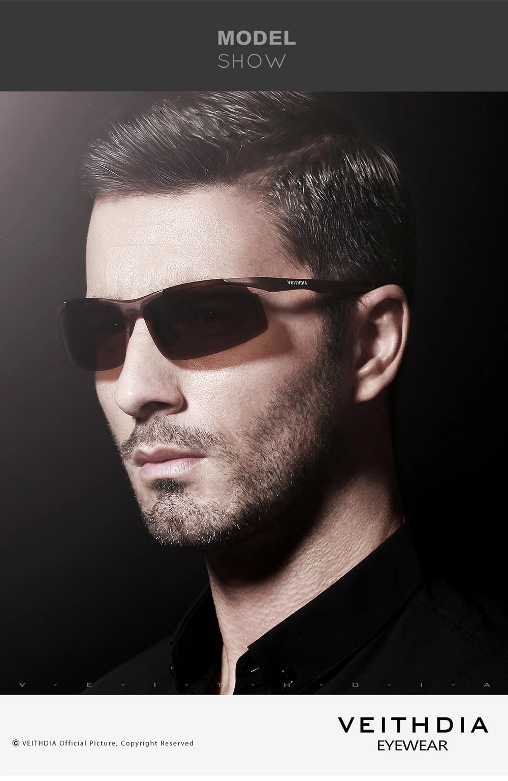 Rimless Polarized Sunglasses for Men | Lightweight Aluminum-Magnesium Frame with UV400 Protection