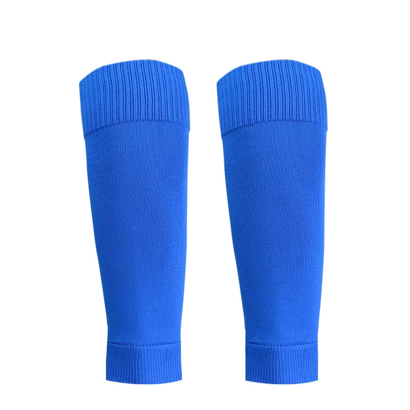 A pair of royal blue honeycomb grip football socks shown against a white background.