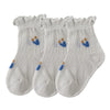 A pack of three light gray thin summer casual baby socks for kids