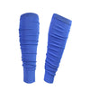A pair of royal blue performance rugby leg covers for football training, shown vertically.