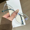 Rhinestone-Trimmed Blue Light Blocking Glasses with Clear Square Frame
