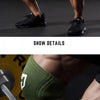 A close-up of a person wearing olive green compression knee sleeves during a workout.