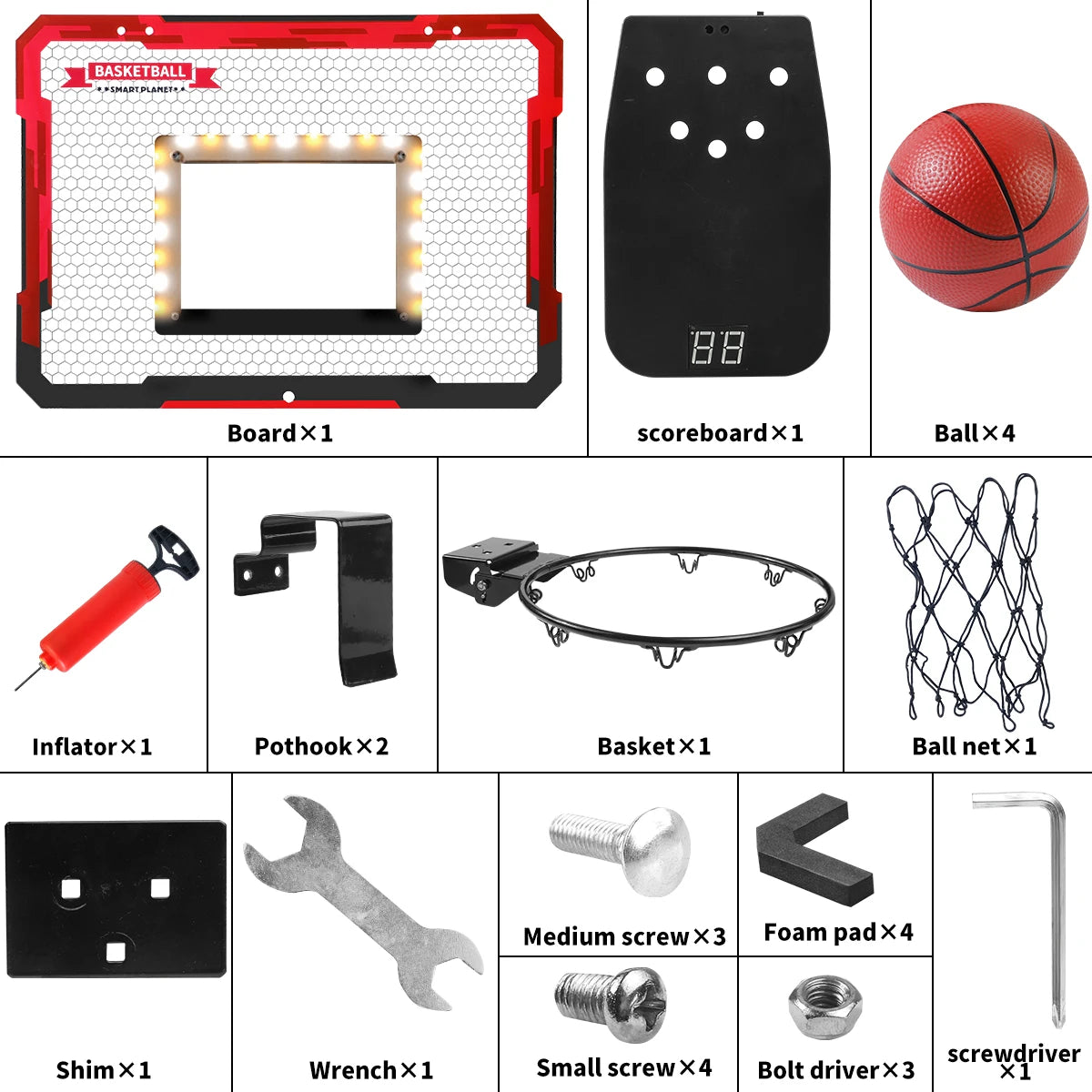 Mini Over-the-Door Basketball Hoop for Kids