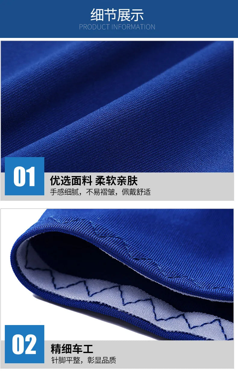 Close-up view of royal blue cooling arm sleeves showing fabric texture and stitching details.