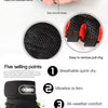 A variety of half finger wrist guards in black, gray, and red are shown for sports and fitness activities.
