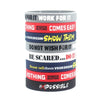 Pila de pulseras de silicona coloridas con frases motivacionales como FOR IT WORK FOR IT y SHOW THEM