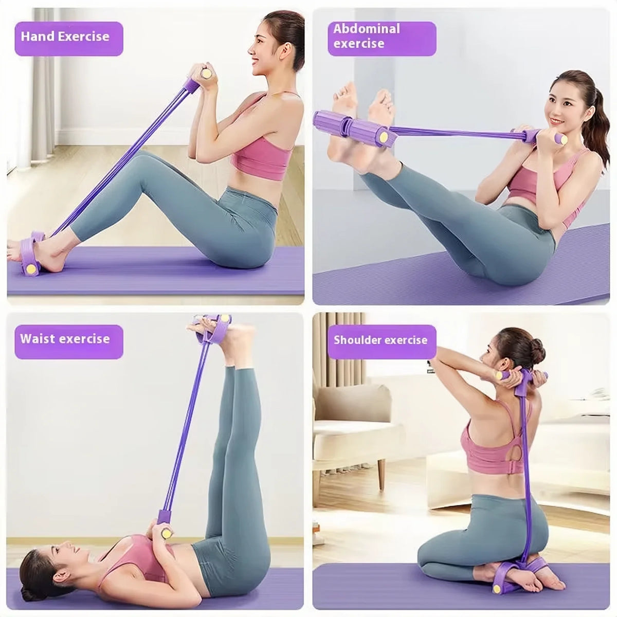 Resistance Band Leg Exerciser with Pedal Strap