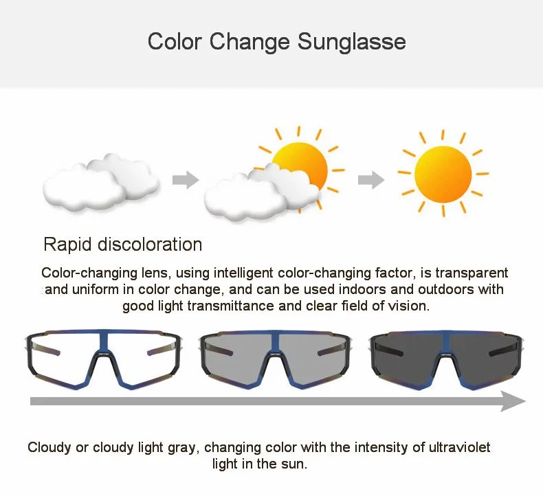 Photochromic Sports Sunglasses for Cycling, Running, and Outdoor Adventures