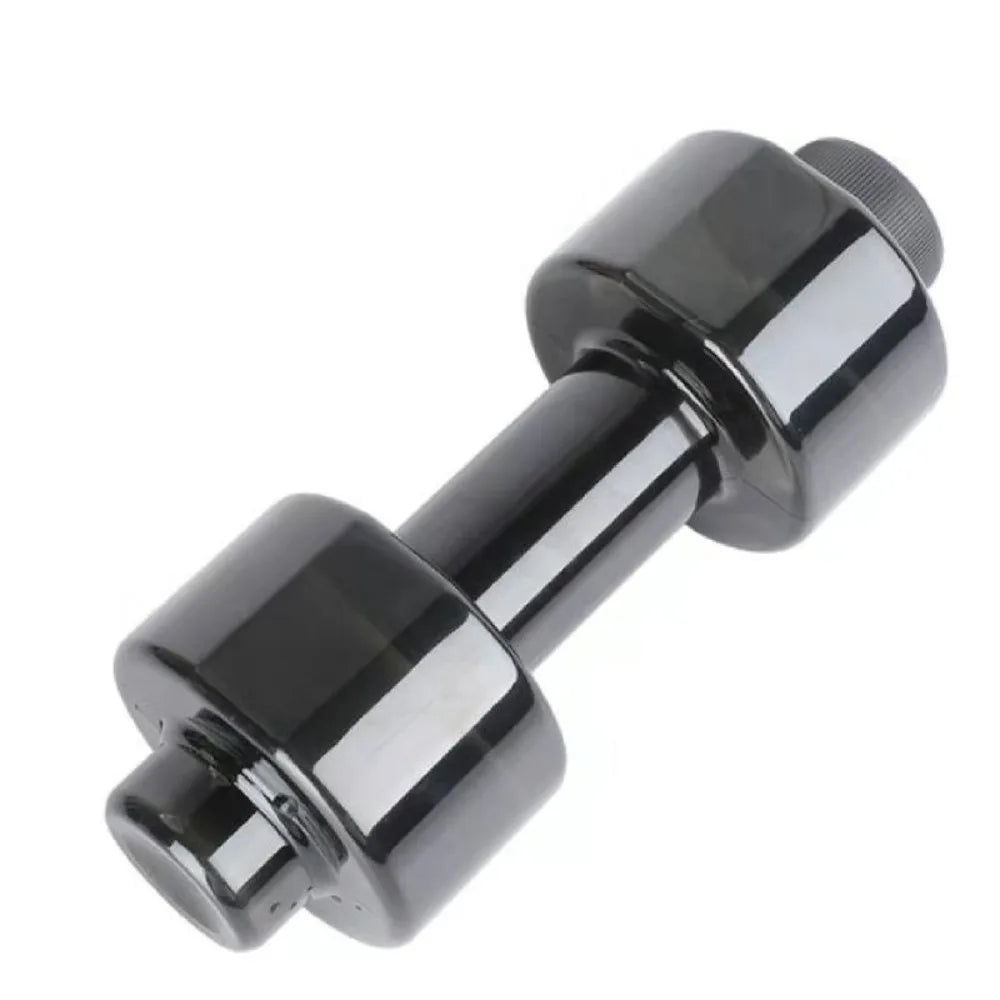 Schwarze, dichtende, zweifunktionale Sport-Wasserflasche mit Gewindetülle.