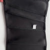 Corset de maintien noir sans coutures, ventre plat, avec lignes de couture horizontales.