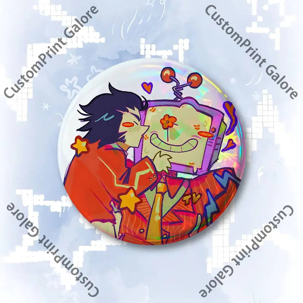 Spamton-Inspired Round Enamel Pin Badge Set
