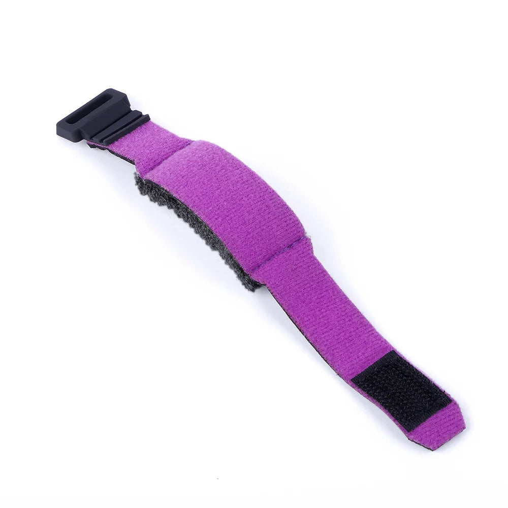 Purple and black damper tape used for string noise reduction