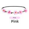 Pink floral rose wreath crown headpiece