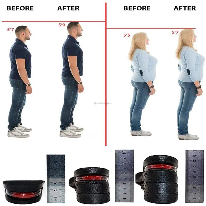 Adjustable Height Increase Insoles with Shock Absorption